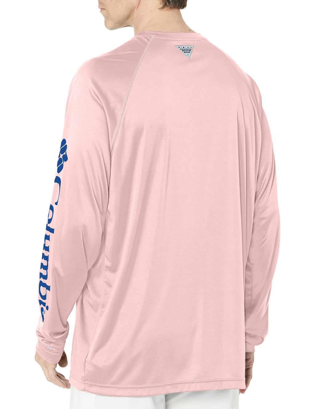 Columbia Men's Terminal Tackle Long Sleeve Shirt, Cherry Blossom/Vivid Blue, Medium