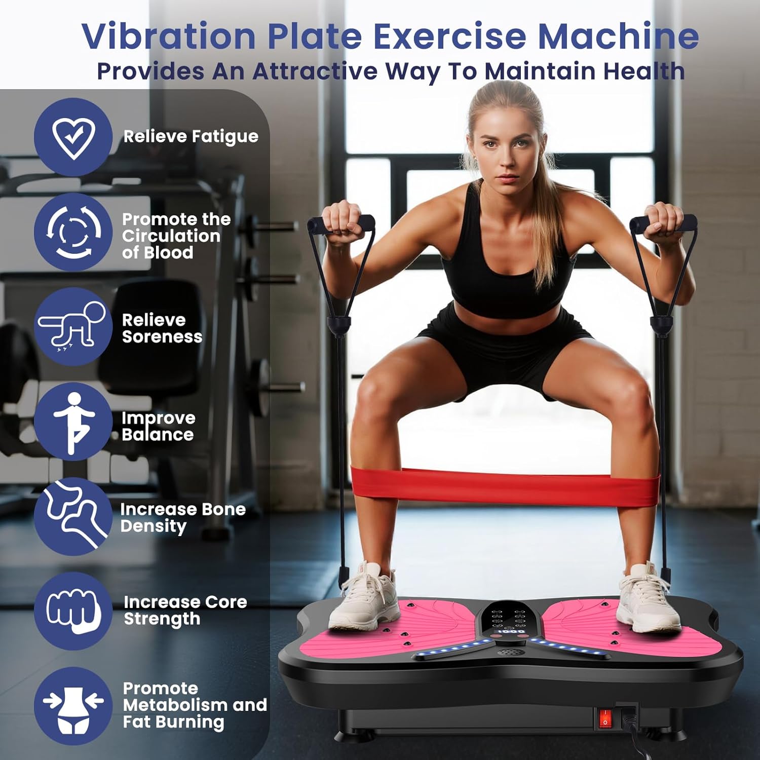 Skiennix Vibration Plate Exercise Machine - Full-Body Weight Loss & Lymphatic Drainage | 400 Lbs Capacity, 200 Adjustable Speeds