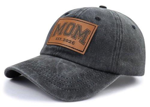 Gifts for New Parents, Mom and Dad Est 2026 Baseball Cap, Baby Announcement Party Decorations Hat, Christmas Birthday Gifts for Expecting Moms Papa Mama Black