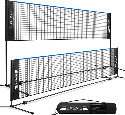 BAGAIL Badminton Net - Height Adjustable & Foldable Nylon Net for Kids | 10ft/14ft/17ft Wide