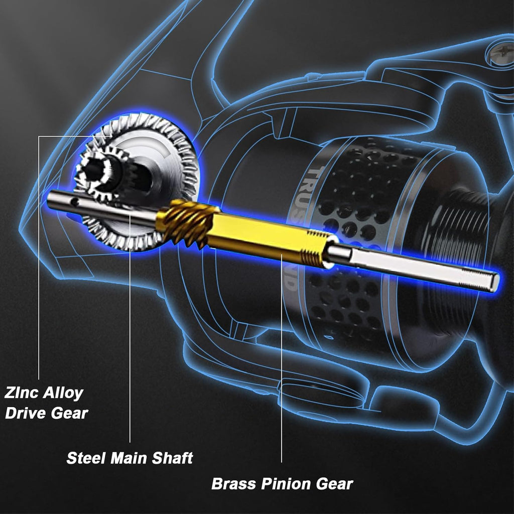 TRUSCEND Spinning Fishing Reel - Ultra-Light Aviation Metal Body for Bass & Trout Fishing | Perfect Gift for Men