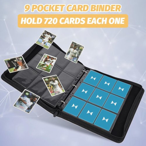 GERMUN 720 Card Binder - Premium 9 Pocket Double-Sided Album for Trading Cards | Lake Blue