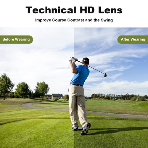 Karsaer Verde Golf Semi-Rimless Ball Finder Sunglasses for Men Women,Golfing,Running,Cycling,Pickleball, UV400 Protection