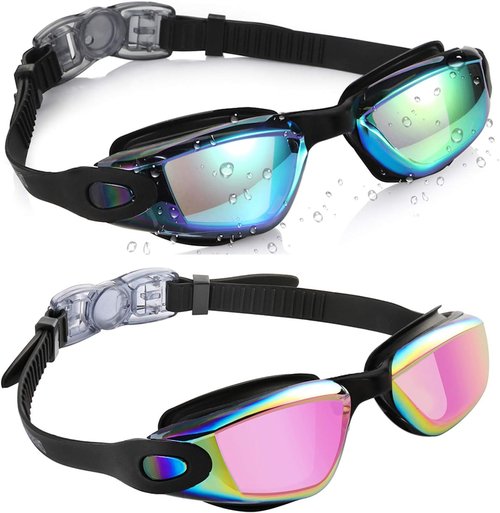 Aegend Kids Swim Goggles - Pack of 2 Comfortable Swimming Goggles for Ages 3-14 | Boys & Girls