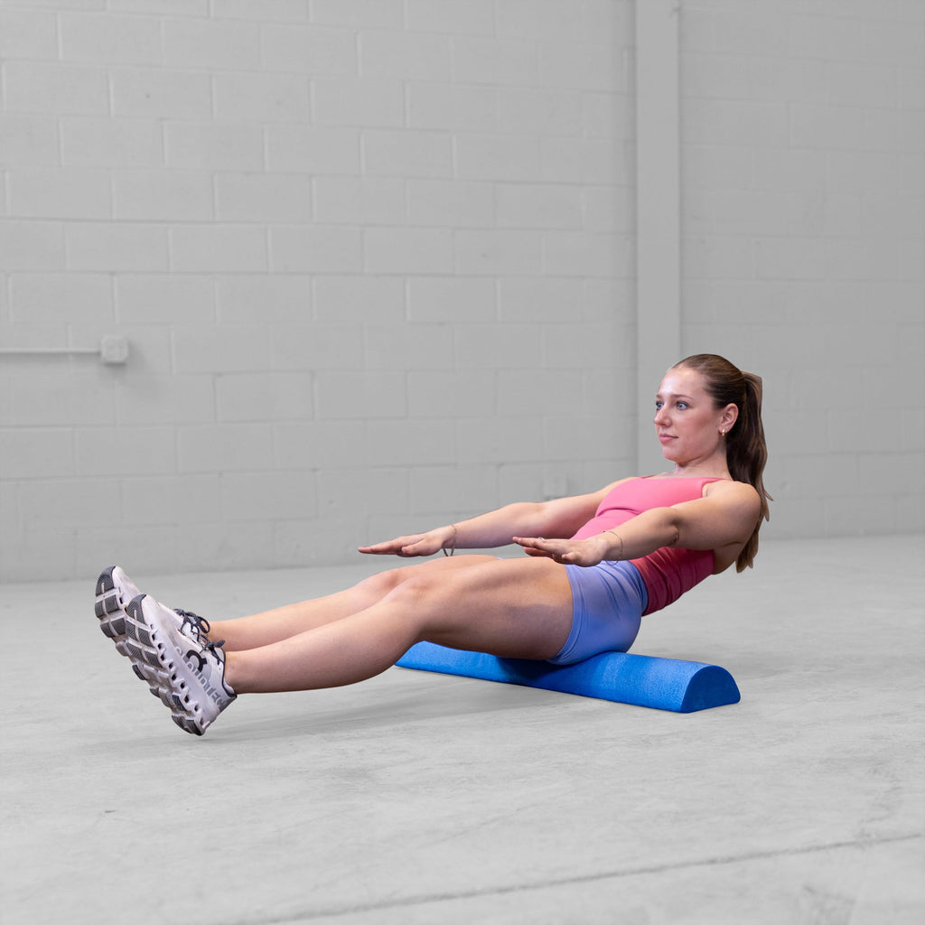 Body-Solid Tools Half Foam Roller - Ideal for Physical Therapy, Exercise and Balance Training, 1/2 Foam Roller Half Round Design, 36 Inch Length, Blue