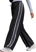 Yeokou Women's Wide Leg Sweatpants - Casual Drawstring Palazzo Pants with Pockets | Side Stripe Design