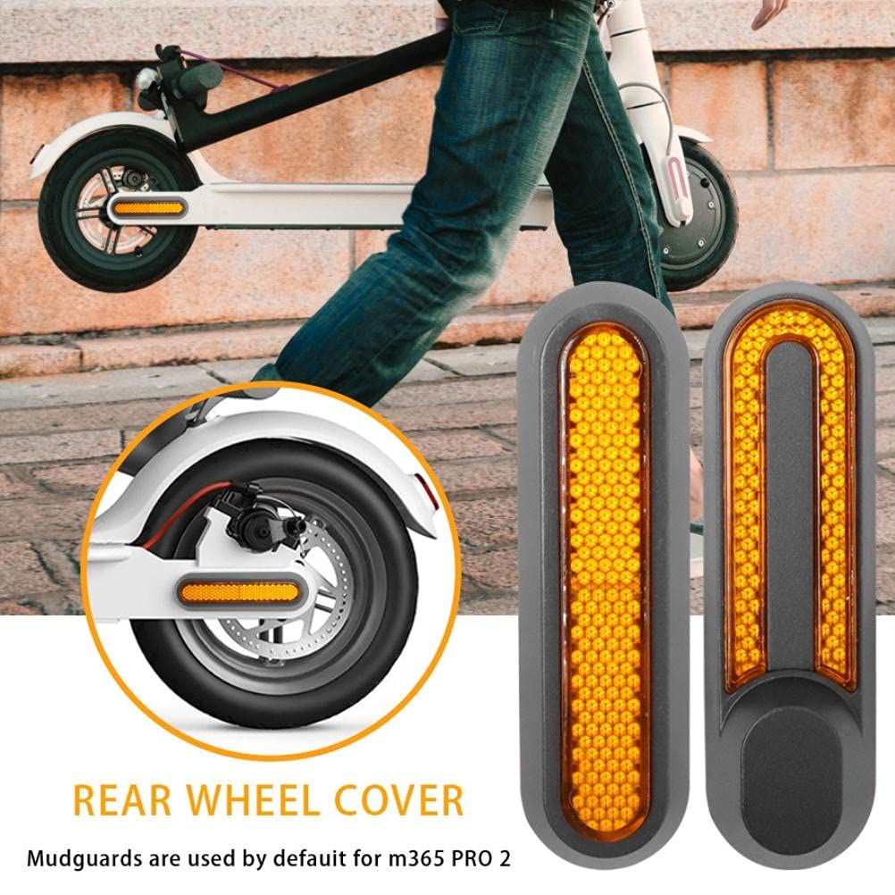 spier Set of 4 Scooter Replacement Parts Scooter Side Covers with Rear Reflector Made of Plastic, Reflective Rear Wheel Covers Compatible with Xiaomi M365 /Pro/Pro 2/1S/Scooter 3 Electric Scooter