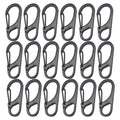 Floyutin 1.8 inch Small Carabiner Clip with Fixed Eyelet Ended Snap Hooks Quick Paracord Clips 18 Packs Black