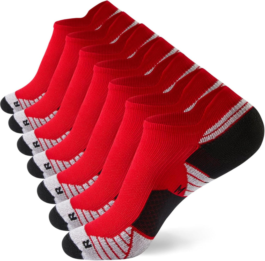 WANDER Men's Athletic Running Socks - 7 Pairs of Thick Cushion Low Cut Ankle Socks | Sizes 6-14