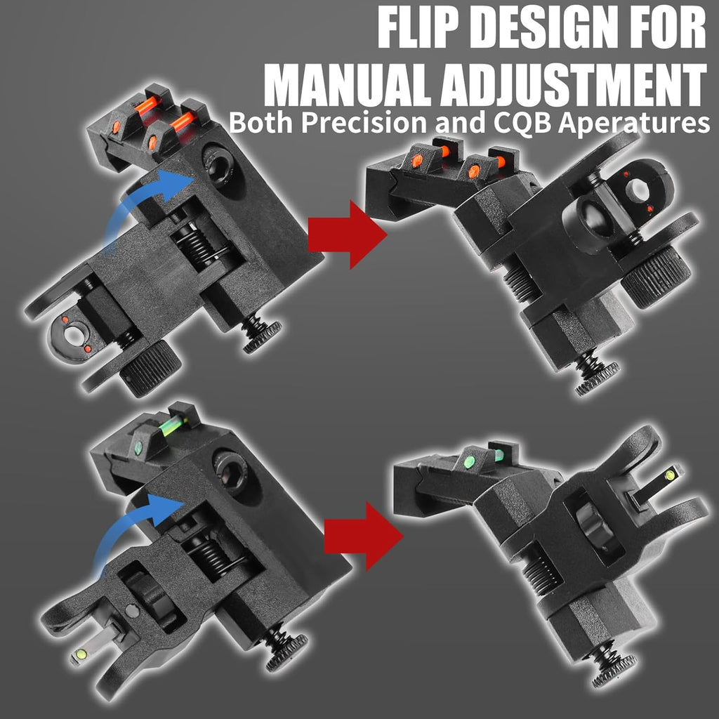 ZBULAR 45-Degree Offset Fiber Optic Sights - Enhanced Accuracy & Quick Target Acquisition