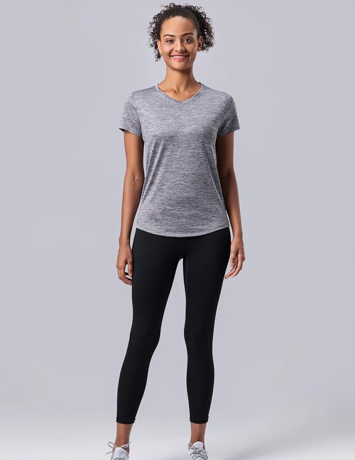 5 Pack: Women's Dry Fit Short Sleeve T Shirts, Athletic Workout Tee Tops for Gym Yoga Running (Set 13, Large)