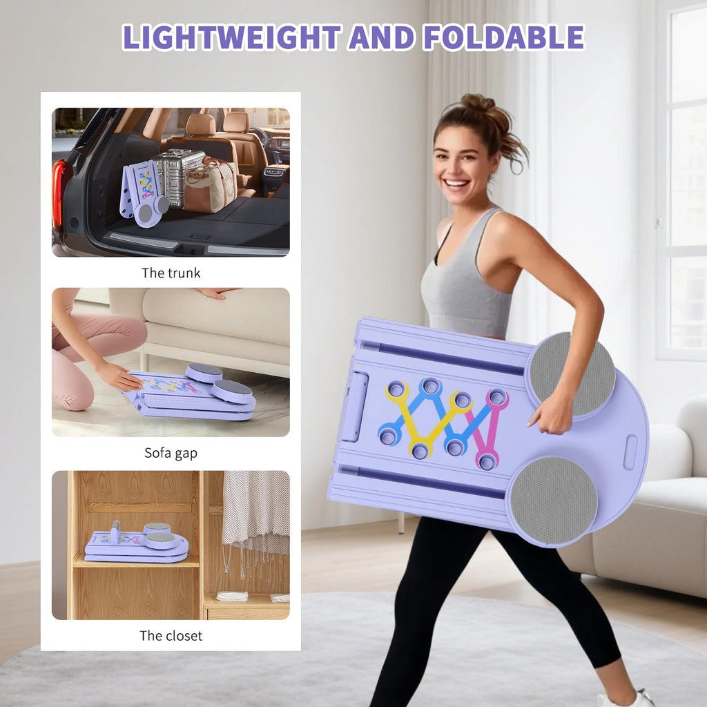Pilates Board, Pilates Reformer Set，Multi-Function Pilates Equipment, Universal Portable and Foldable Home Pilates Set for Core Strength and Pilates Training, Full Body Home Workout
