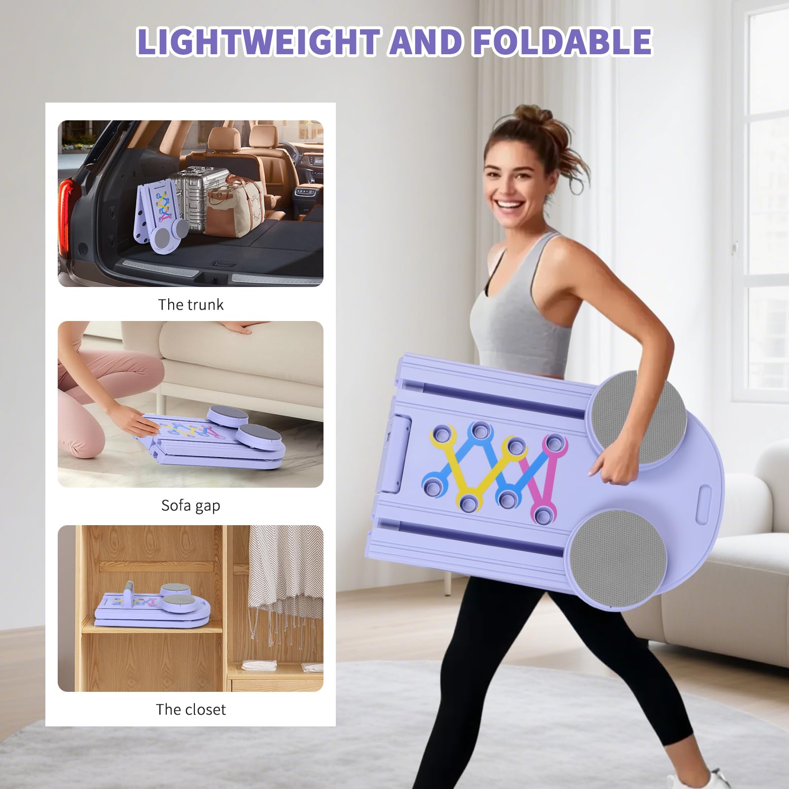Pilates Board, Pilates Reformer Set，Multi-Function Pilates Equipment, Universal Portable and Foldable Home Pilates Set for Core Strength and Pilates Training, Full Body Home Workout