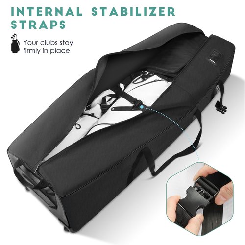 RIOROO Golf Travel Bags for Airlines with Wheels, Soft-Sided 900D Oxford Cover, Padded Club Protection, Universal Fit Golf Gifts for Men and Women