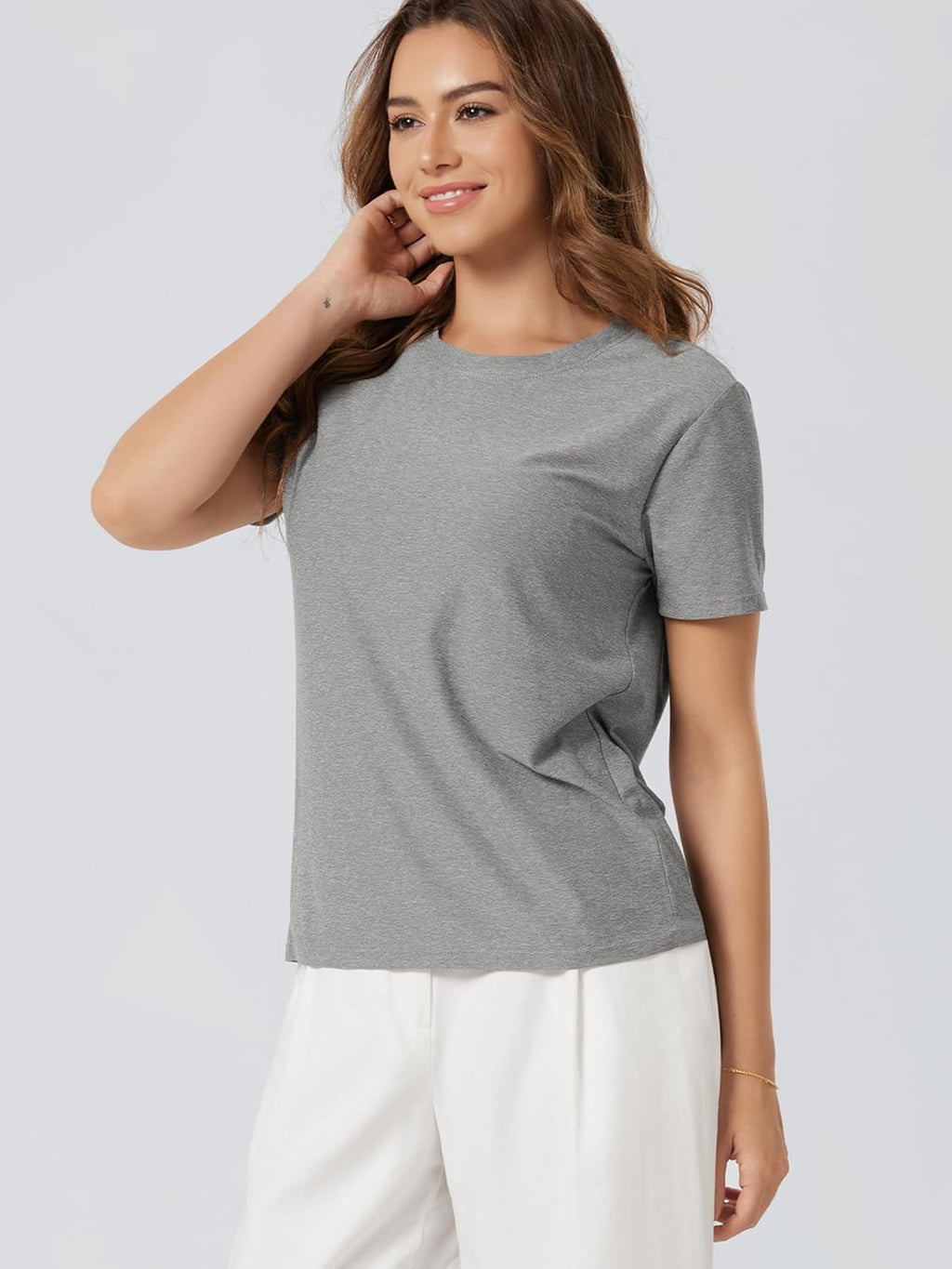 ODODOS Women's Performance Cropped Tee - Ultra Soft odSTRATUM Tech Short Sleeve Crew Neck Top
