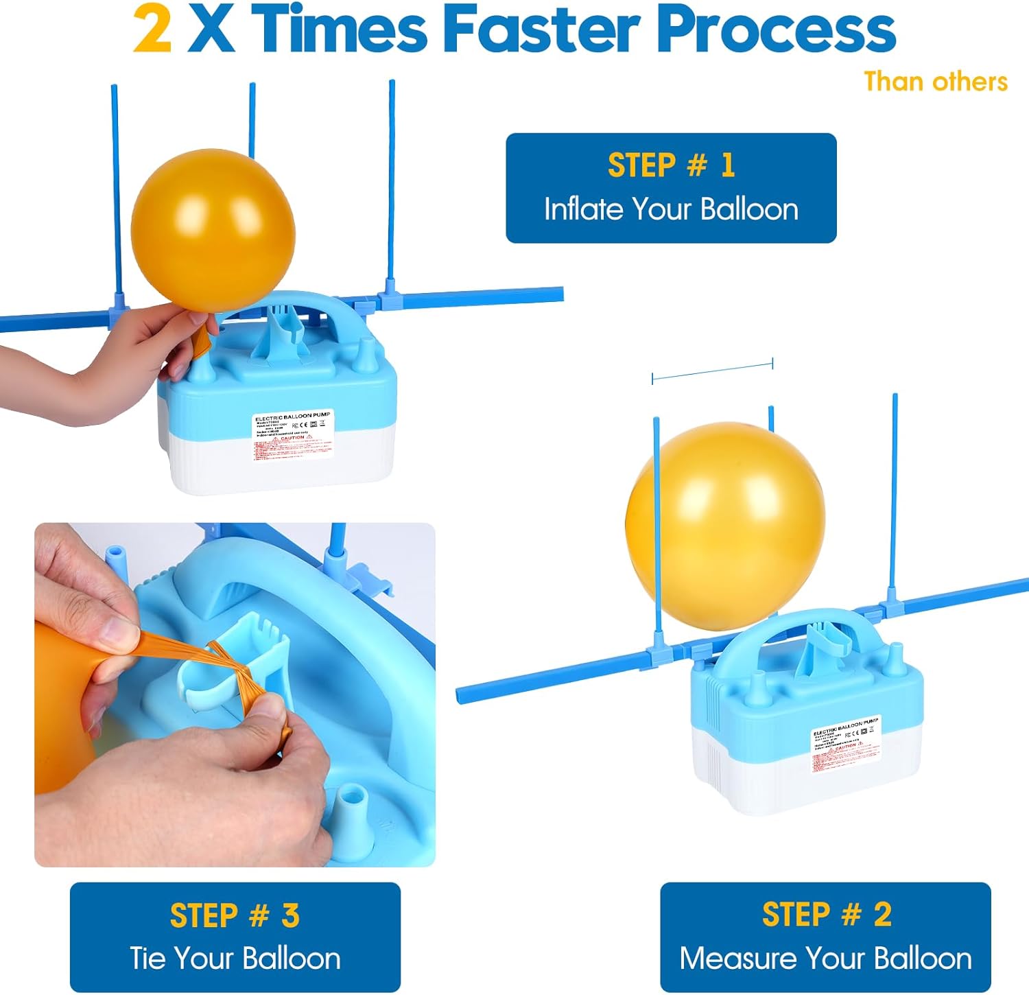 Skiennix Electric Balloon Pump - 110V 600W Portable Air Blower with Dual Nozzles & Tying Tool for Party Decor