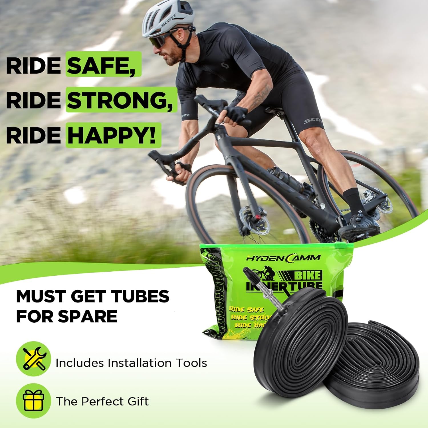 700C Bike Tube by [Brand Name] - Durable Butyl Inner Tube with 2 Tire Levers | Fits 700x20C-25C