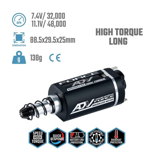 ADV-AIRSOFT Brushless Motor for AEG, CNC Motor for 7.4V-11.1V LiPo (High Torque, Short)