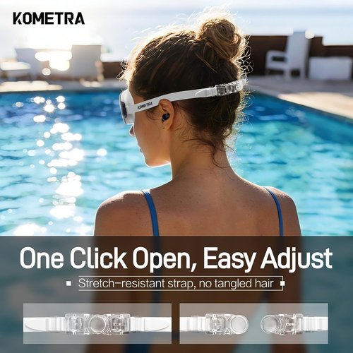 Adult Swim Goggles - Frameless Wide View Anti-Fog UV Protection | 2-Pack for Men, Women & Youth