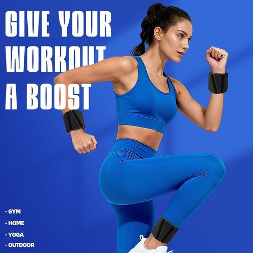Wrist Weights, Adjustable Ankle Weights for Women Men, Leg and Arm Weights for Home Gym Workout, Running, Yoga, Pilates, Barre, Exercise, Strength Training, 4 LBS Pair 2LB Each (Black)