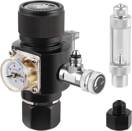 FZONE CO2 Regulator Mini V3.0 - Dual Stage with DC Solenoid & Bubble Counter for Paintball Tanks