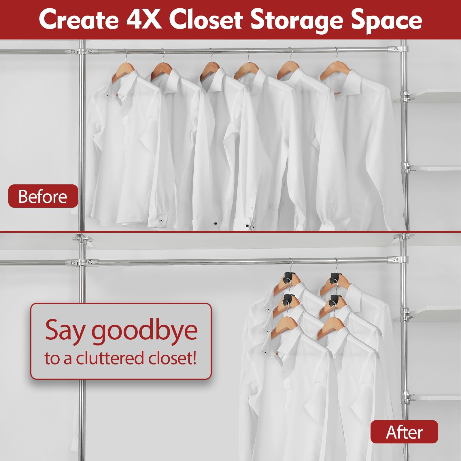 Latoxcaa Space Saving Hanger Hooks 30Pcs, Upgrade Heavy Duty Space Saver Hangers Connector Hooks for Clothes, Premium Hanging Closet Organizer for Dorm, Ganchos para Colgar Ropa, Black