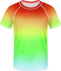 Boys' Rash Guard Swim Shirt, UPF 50+ Sun Protection Short Sleeve, Kids Youth Water Shirt for Swimming Surf Beach