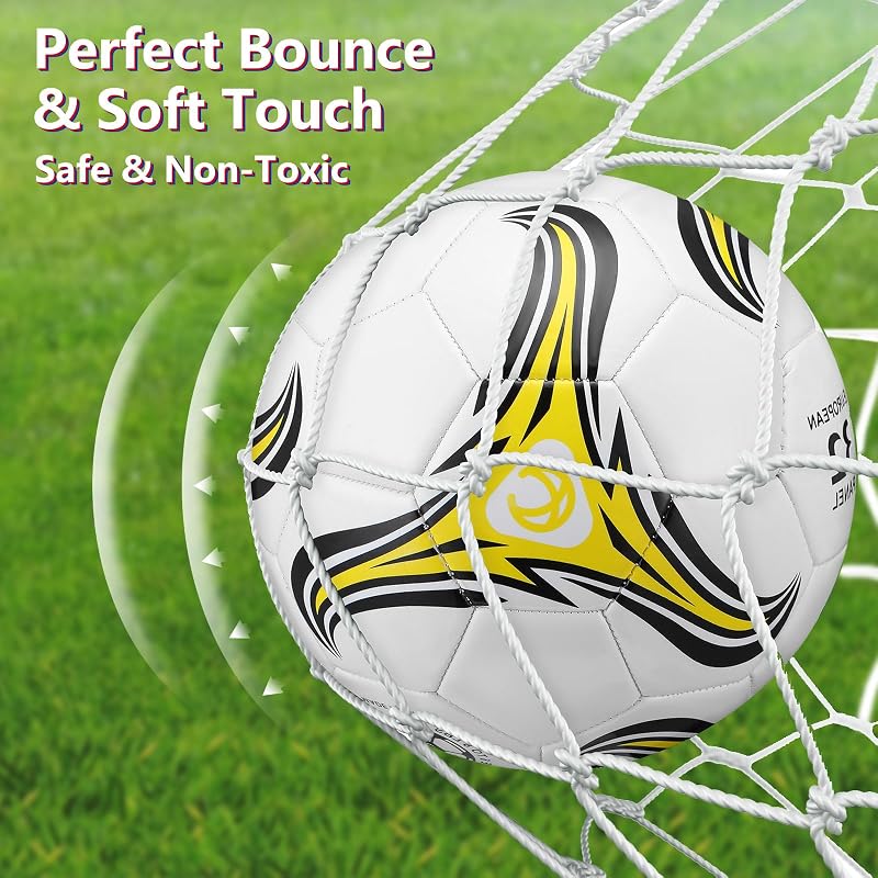 Tradder Size 3+Mixed Style Soccer Balls with Pump - 4 Pack Deflated