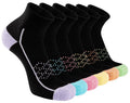 Women’s Ankle Athletic Socks - Thick Cushioned Low Cut Running Socks, 6 Pack (Black-6pack+9-11)