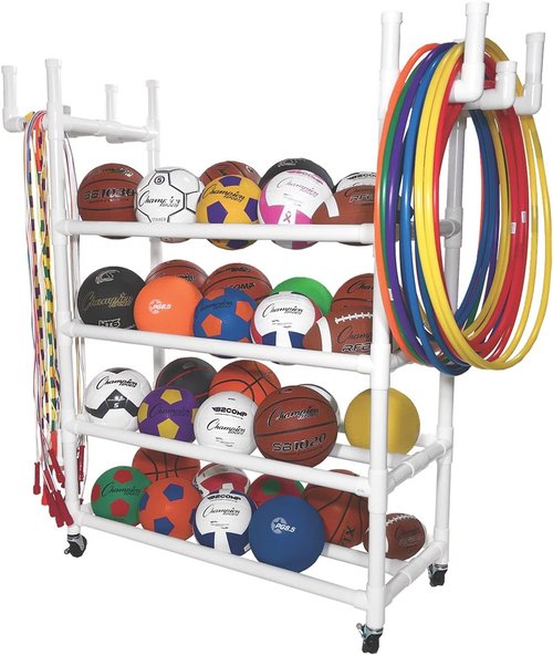 Champion Sports Equipment Cart - Durable White Design for Easy Transport and Storage