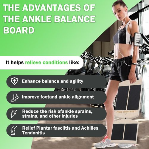 Addxuyrt Side Kick Ankle Balance Board - Adjustable Non-Slip Design with Stability Bars for Foot Strength Training & Home Gym Workouts