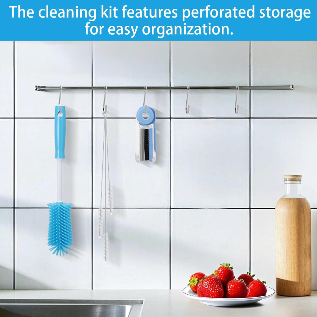 Water Bottle Cleaner Brush Set, 5 Pcs for 20 oz/32 oz/40 oz Cup, Multifunctional Bottle Brush and Long Straw Cleaner Brush, Cleaning Kit for Owala/Stanley/Yeti Tumbler Accessories
