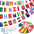 100 Countries String Flag Banner Set - 82Ft Durable Mini Polyester Flags for Parties & Events