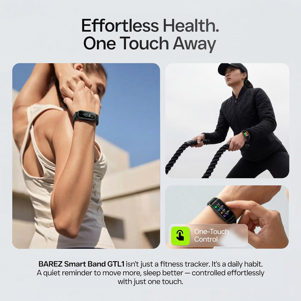 Skiennix Lightweight Fitness Tracker - AI Sleep Insights, Heart Rate & SpO2 Monitoring | IP68 Waterproof, 16 Sport Modes (Black)