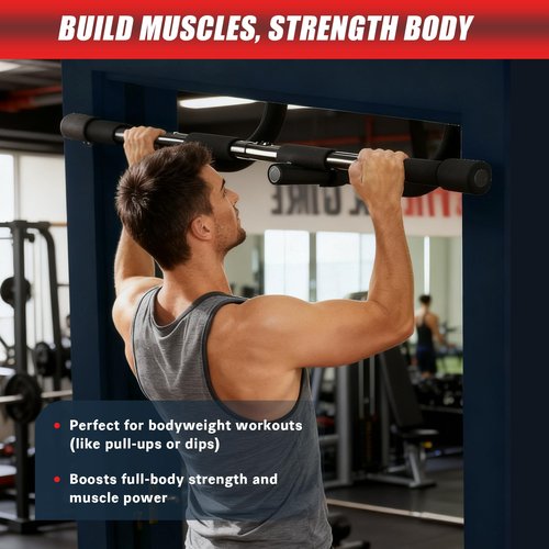 Esakoya Pull Up Bar for Doorway, Portable Pull-up Bar for Strength Training, Body Fitness Workout Bar With Thickened Steel, Indoor Chin-Up Bar&Upper Body Workout Bar Fitness Trainer for Home and Gym