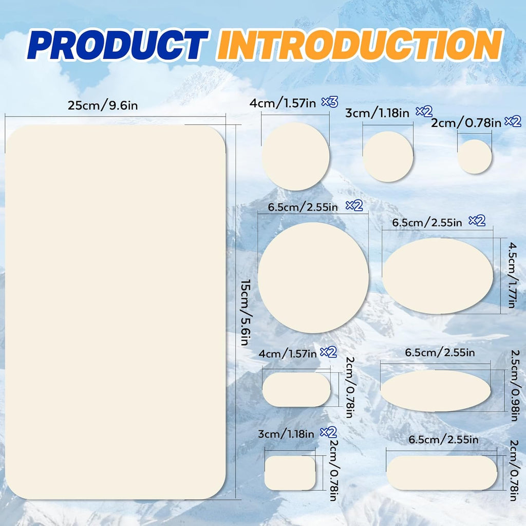 Skiennix 35Pcs Down Jacket Repair Patch Kit - Waterproof Self-Adhesive Nylon Patches for Outdoor Gear | Ivory