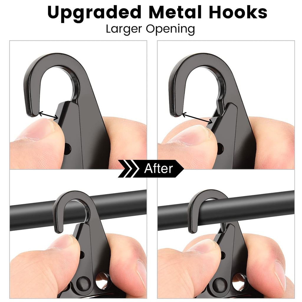 CVLIFE Two Points Sling with Length Adjuster Traditional Sling with Metal Hook for Outdoors Black 2 Pack