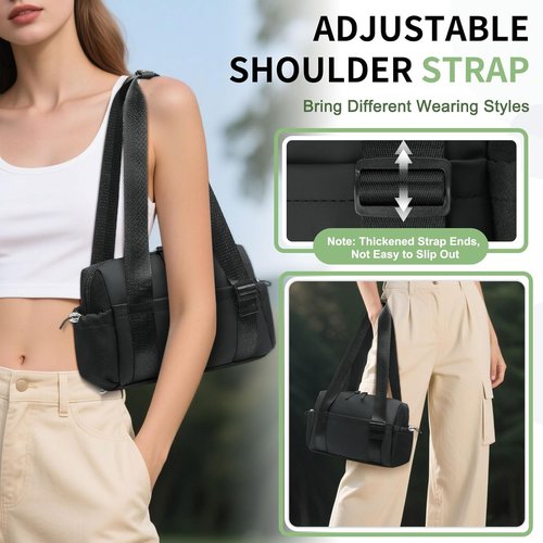 Mini Gym Bag for Women, Yoga Small Sports Bag for Women Girls, Waterproof PU Fitness Tote with Wet Compartment, Black