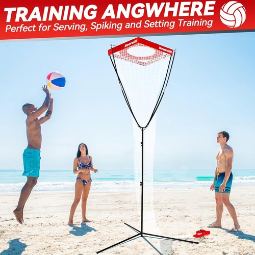 Bearwill Volleyball Setter Trainer Net - Adjustable Height 8-13 FT | Indoor & Outdoor Practice System