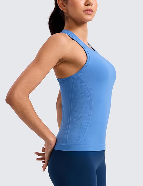 CRZ YOGA Seamless Workout Tank Tops for Women - Breathable Sleeveless Athletic Gym Shirts