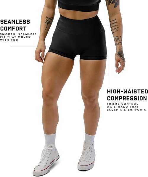 Gymreapers Seamless Athletic Shorts for Women - Squat Proof, High Waisted Glute Scrunch, Quick Drying