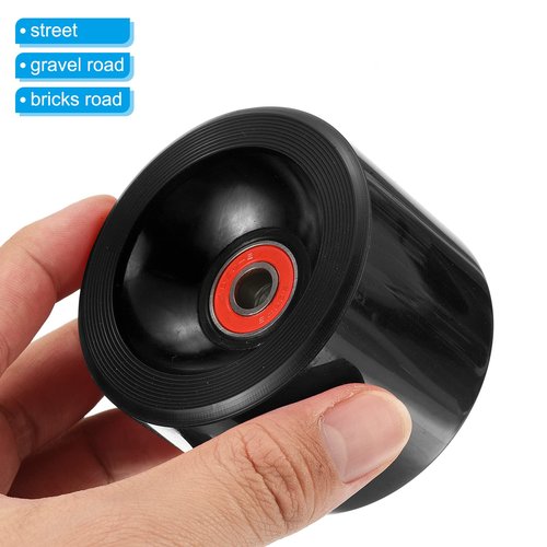 PATIKIL 70mm 78A Longboard Wheels with Red ABEC-9 Bearings, 4 Pack Soft Cruiser Wheels Street Wheels for Skateboards Skateboard Wheel PU Black