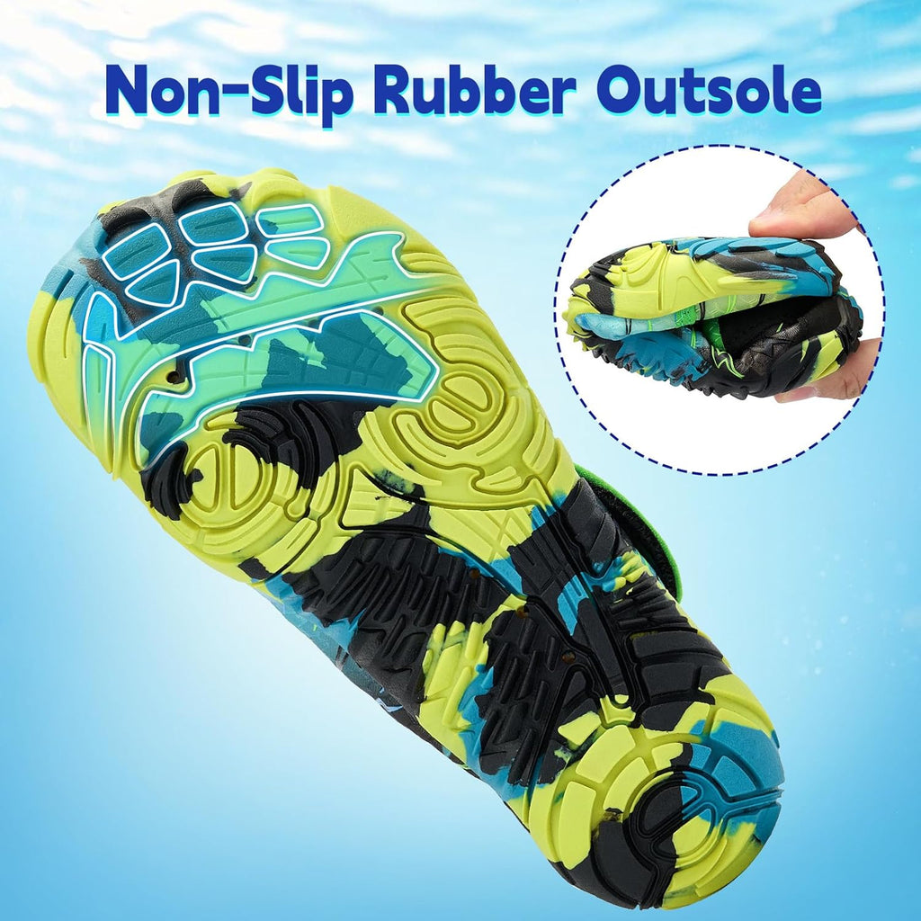 Skiennix Kids Water Shoes - Quick Dry Breathable Aqua Sneakers for Swim, Beach, Pool | Non-Slip, Wide Toe Box (Little Kid/Big Kid)
