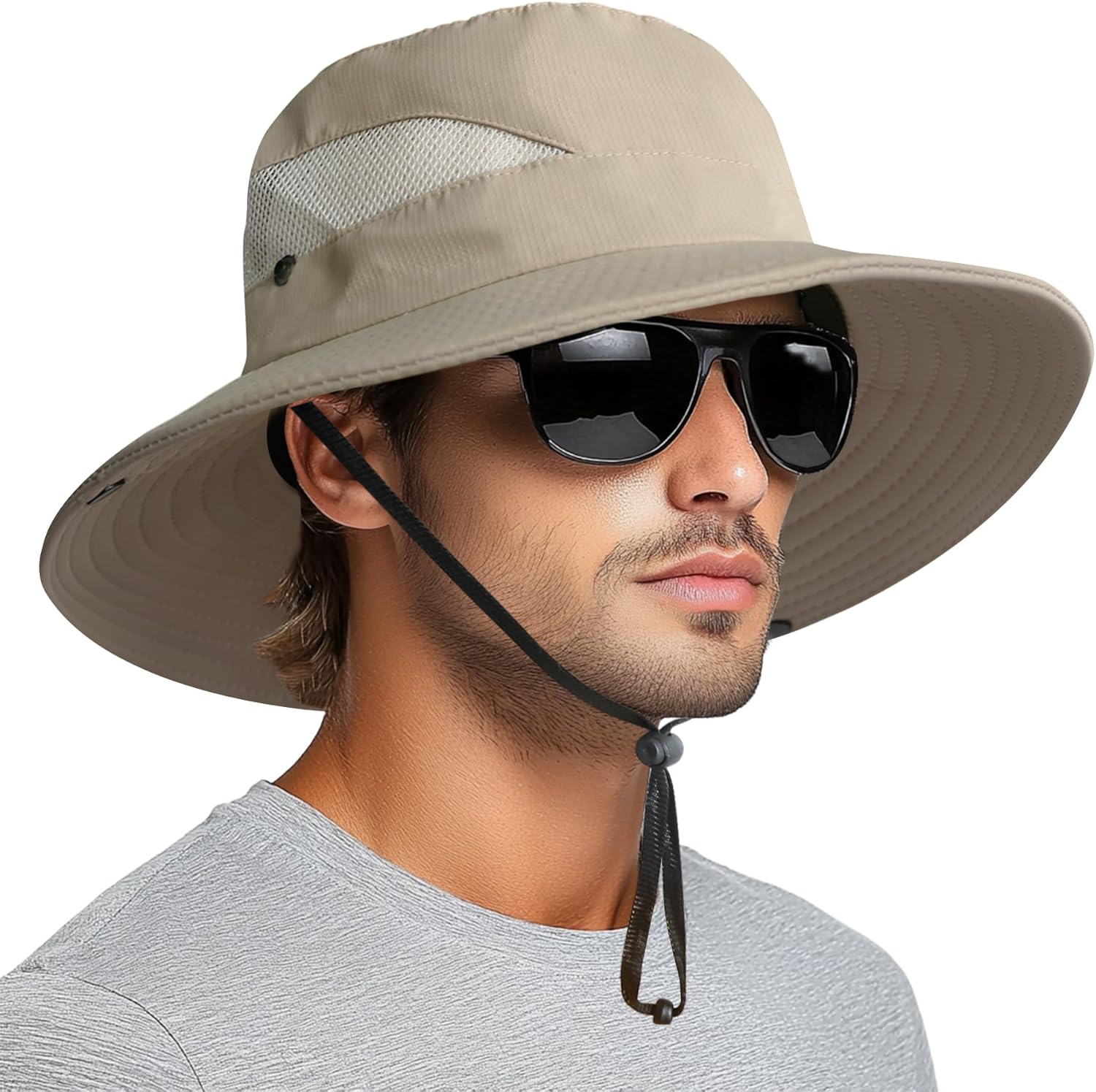 PFFY Sun Bucket Hat - 3” Wide Brim UPF 50+ Protection for Men & Women | Ideal for Fishing & Beach