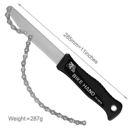 BIKE HAND Compatible with Shimano Sram Freewheel Turner Install Removal Chain Whip Tool Kit - Cassette Remover - MTB Road 8 9 10 11 Speed
