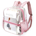 Keepcross Stadium Approved Clear Backpack 12x6x12 - Mini Clear Bag for Stadium Events, Sporting Events, Festivals, Concerts, Small Transparent Backpack for Women - Rose Gold