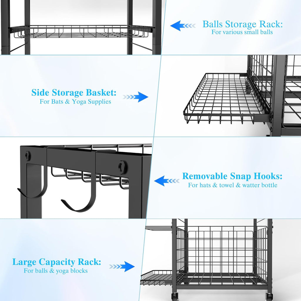Skiennix Sports Equipment Garage Organizer - Maximize Space with Durable Storage Solutions
