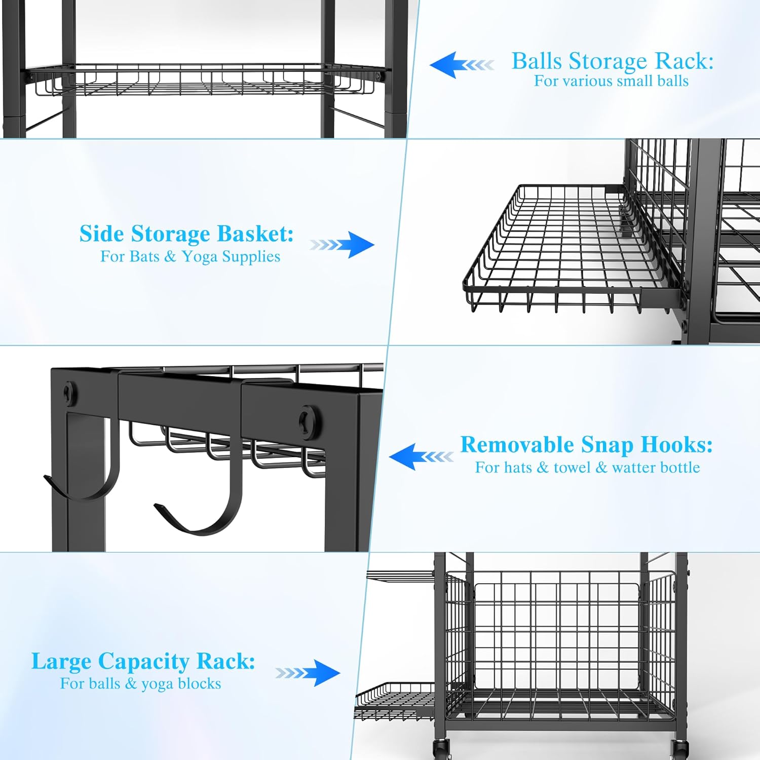 Skiennix Sports Equipment Garage Organizer - Maximize Space with Durable Storage Solutions