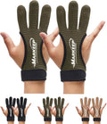 MARKEEP Archery Gloves 2 Pack Shooting Hunting Leather Guard 3-Finger Guard for Youth Adult Man Woman and Beginner Recurve Arrow Bow Archery Protective Gear Accessories