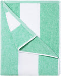 Skiennix Cotton Oversized Beach Towel - Large 70 x 35 Inch Quick-Dry Green Striped Pool Towel